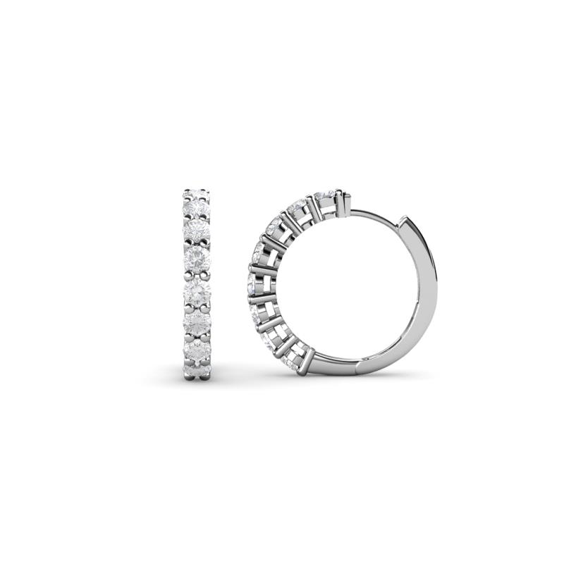 Raya Round White Sapphire Hoop Earrings 