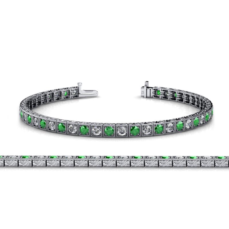 Nancie 3.30 mm Emerald and Diamond Eternity Tennis Bracelet 