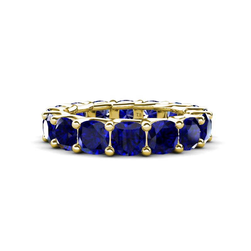 Luna 7.04 ctw (4.00 mm) Cushion Shape Lab Created Blue Sapphire U Prong Eternity Band 