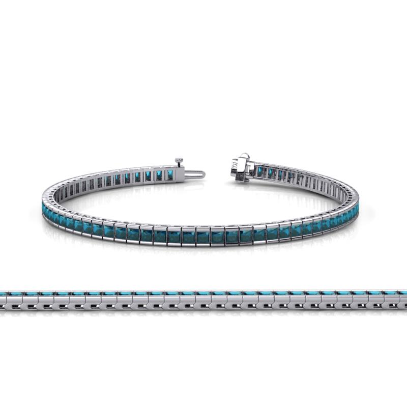 Zahra 4.41 ctw (2.25 mm) Princess Cut Blue Diamond Eternity Tennis Bracelet 