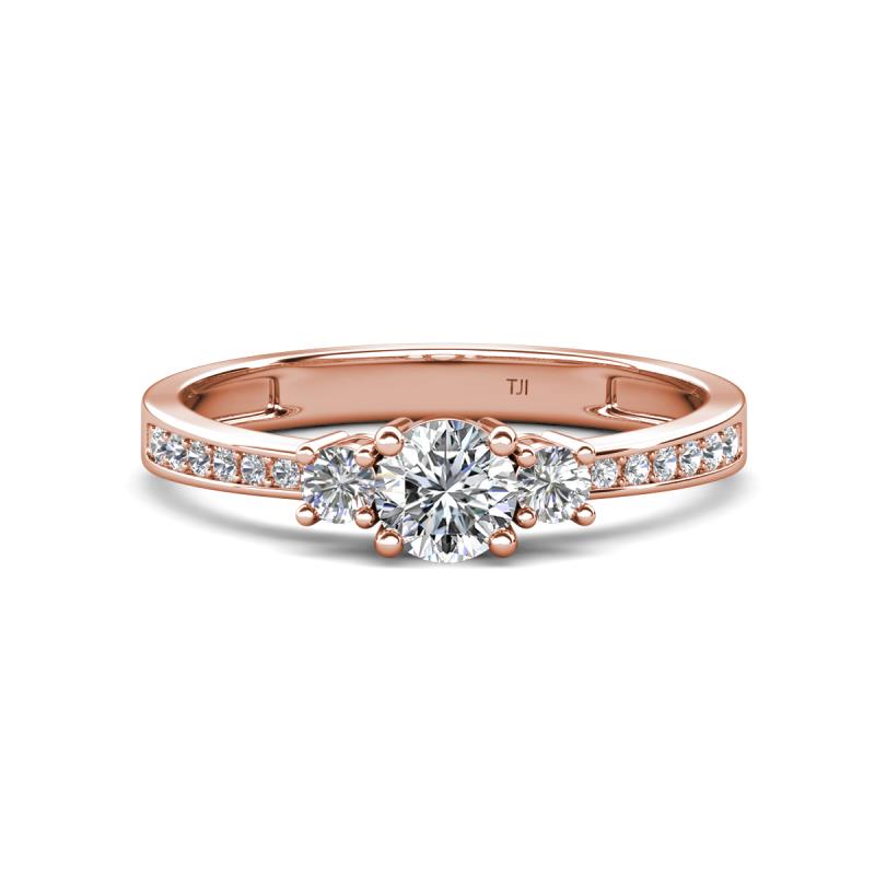 Aniyah 0.71 ctw (5.00 mm) Classic Three Stone Round Lab Grown Diamond Engagement Ring 