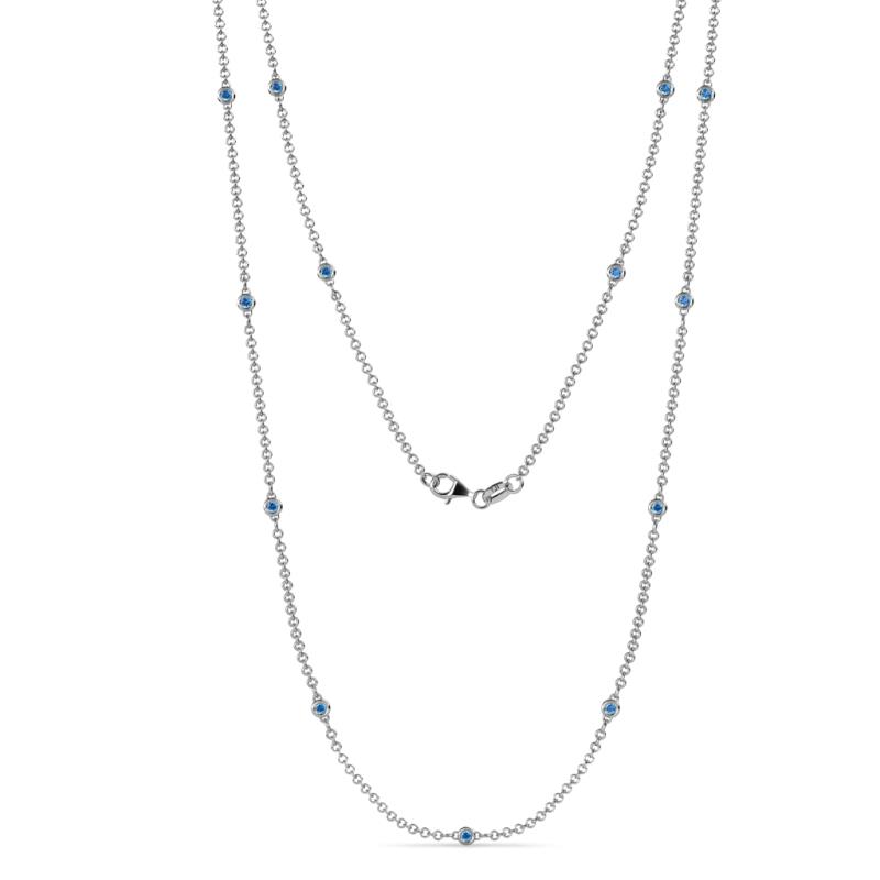 Lien (13 Stn/1.9mm) Blue Topaz on Cable Necklace 