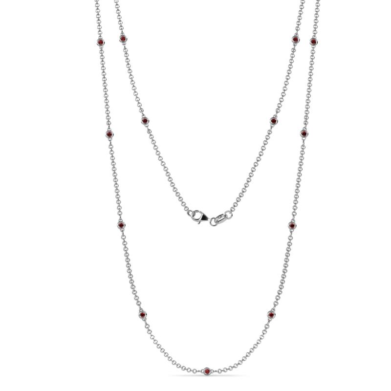 Lien (13 Stn/1.9mm) Red Garnet on Cable Necklace 