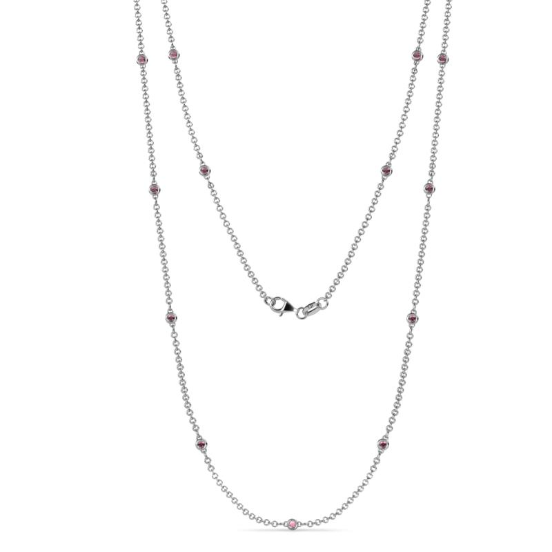 Lien (13 Stn/1.9mm) Rhodolite Garnet on Cable Necklace 