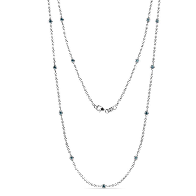 Lien (13 Stn/1.9mm) Blue Diamond on Cable Necklace 