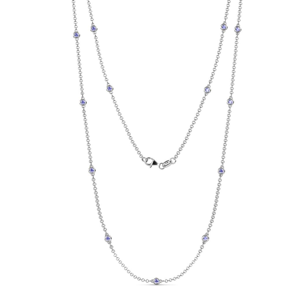 Lien (13 Stn/2.3mm) Tanzanite on Cable Necklace 