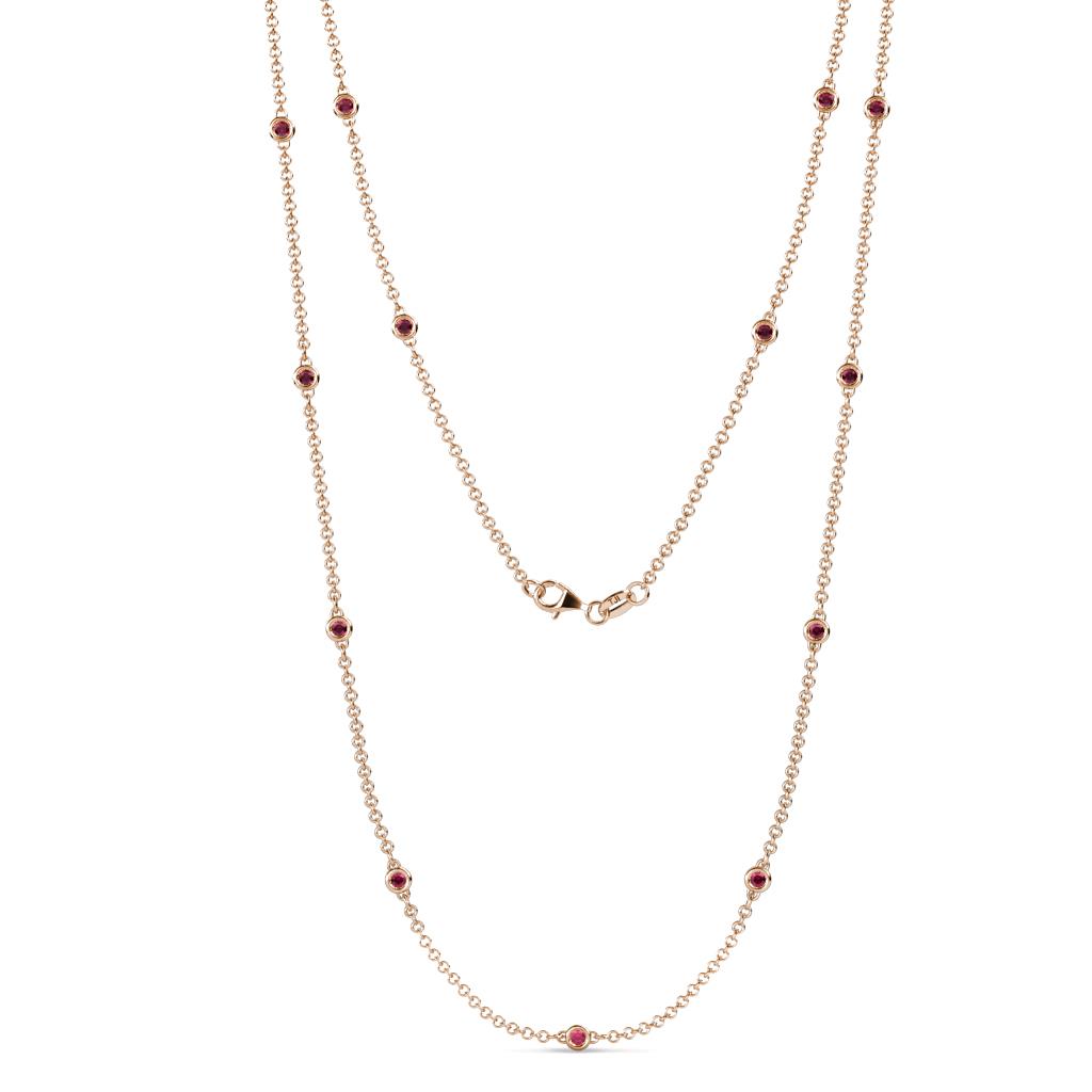 Lien (13 Stn/2.3mm) Ruby on Cable Necklace 
