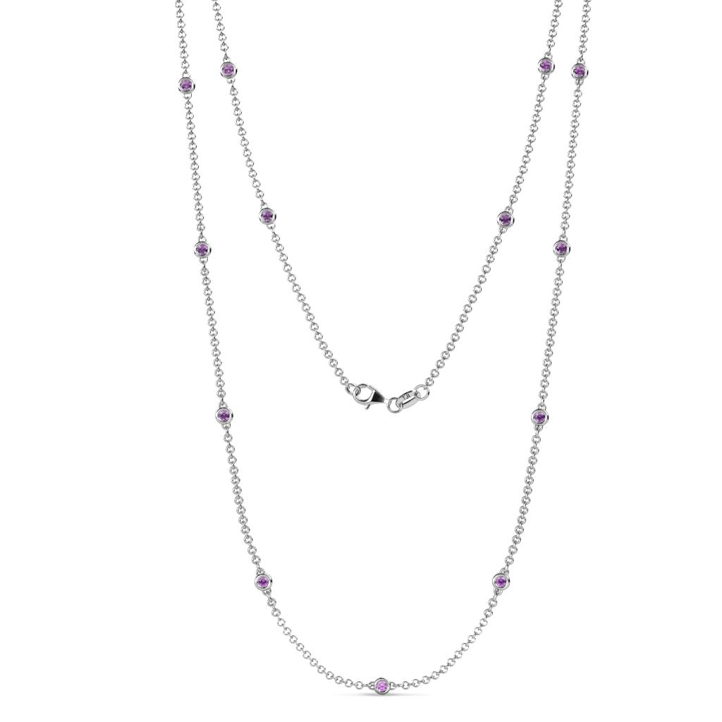 Lien (13 Stn/2.3mm) Amethyst on Cable Necklace 