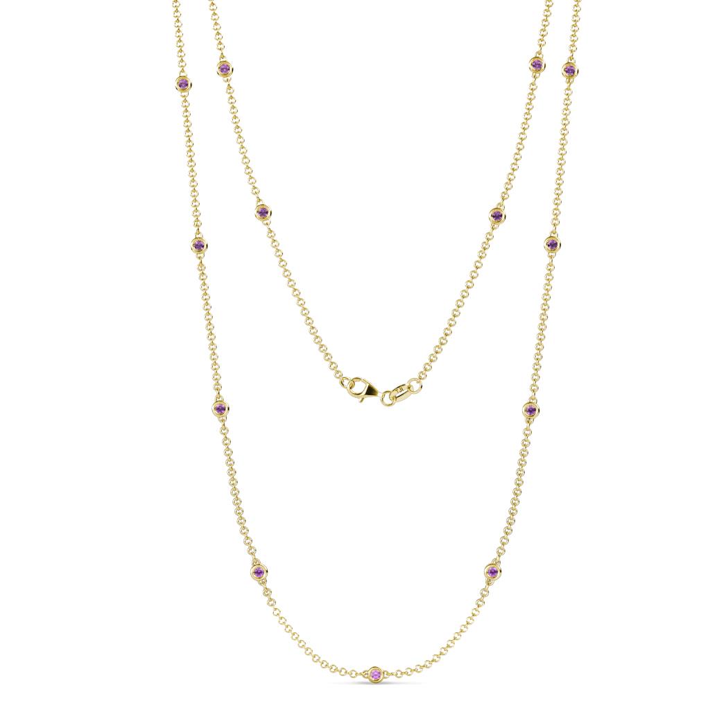 Lien (13 Stn/2.3mm) Amethyst on Cable Necklace 