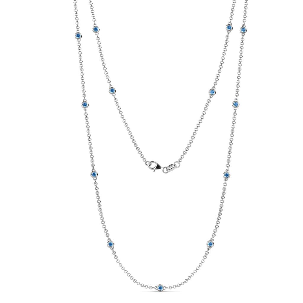 Lien (13 Stn/2.3mm) Blue Topaz on Cable Necklace 