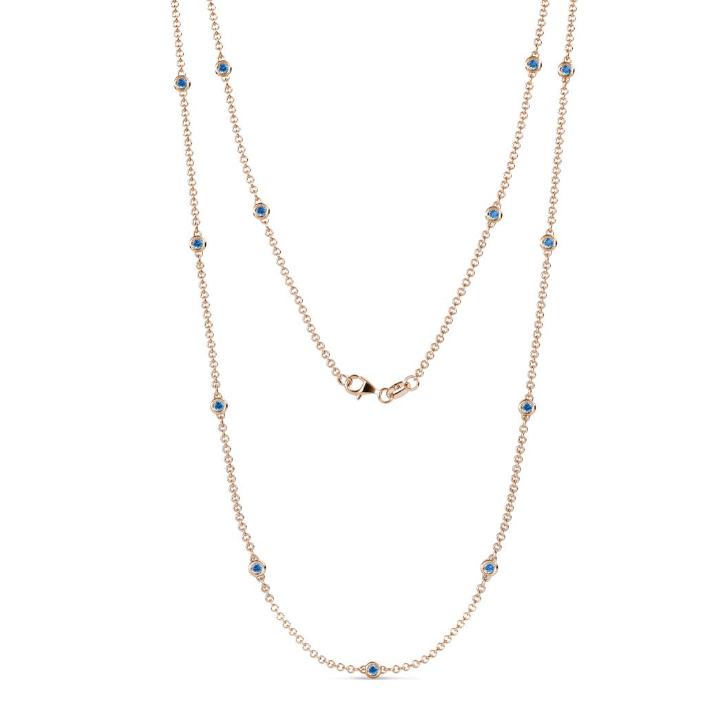 Lien (13 Stn/2.3mm) Blue Topaz on Cable Necklace 