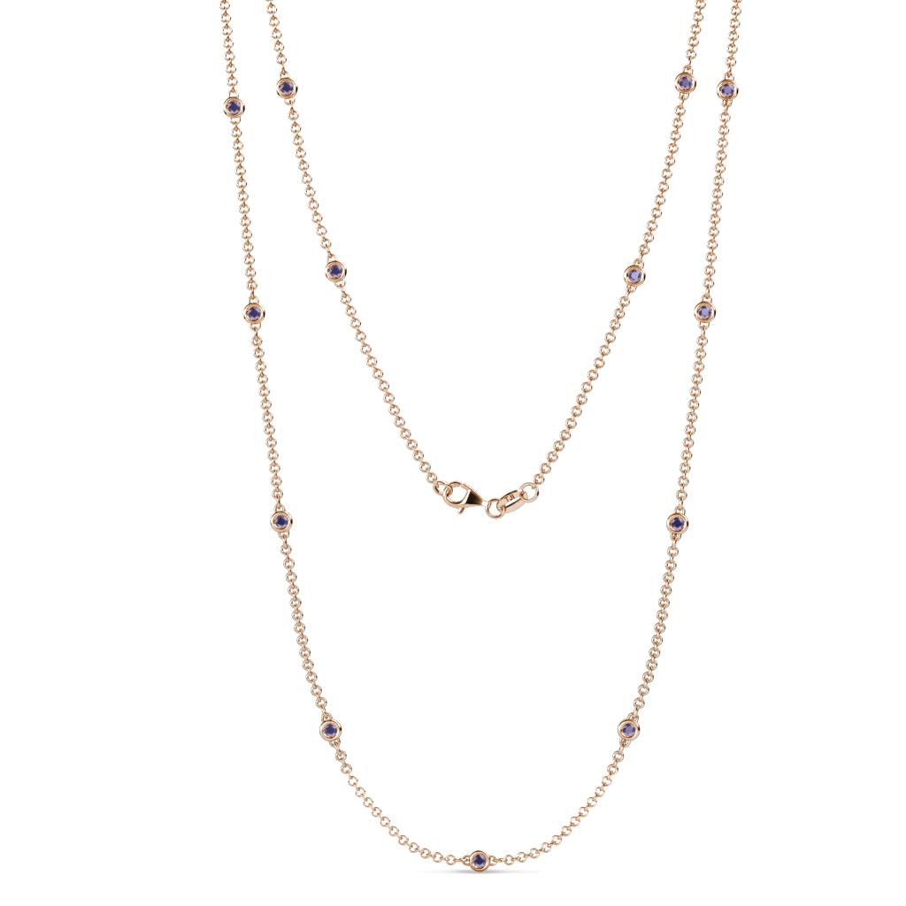 Lien (13 Stn/2.3mm) Iolite on Cable Necklace 
