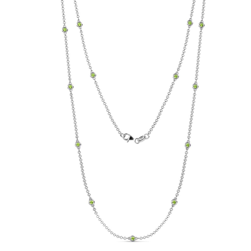 Lien (13 Stn/2.3mm) Peridot on Cable Necklace 