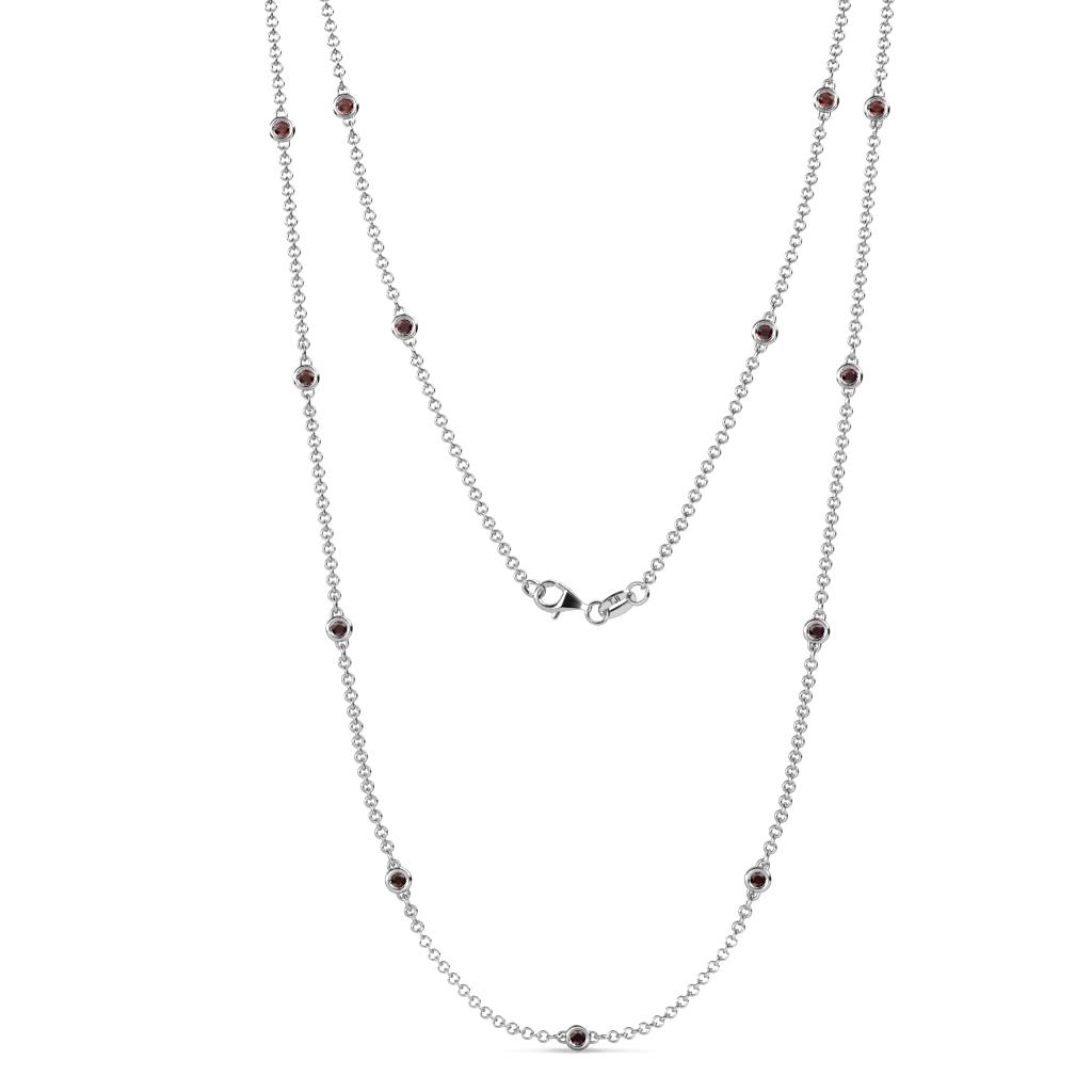 Lien (13 Stn/2.3mm) Red Garnet on Cable Necklace 