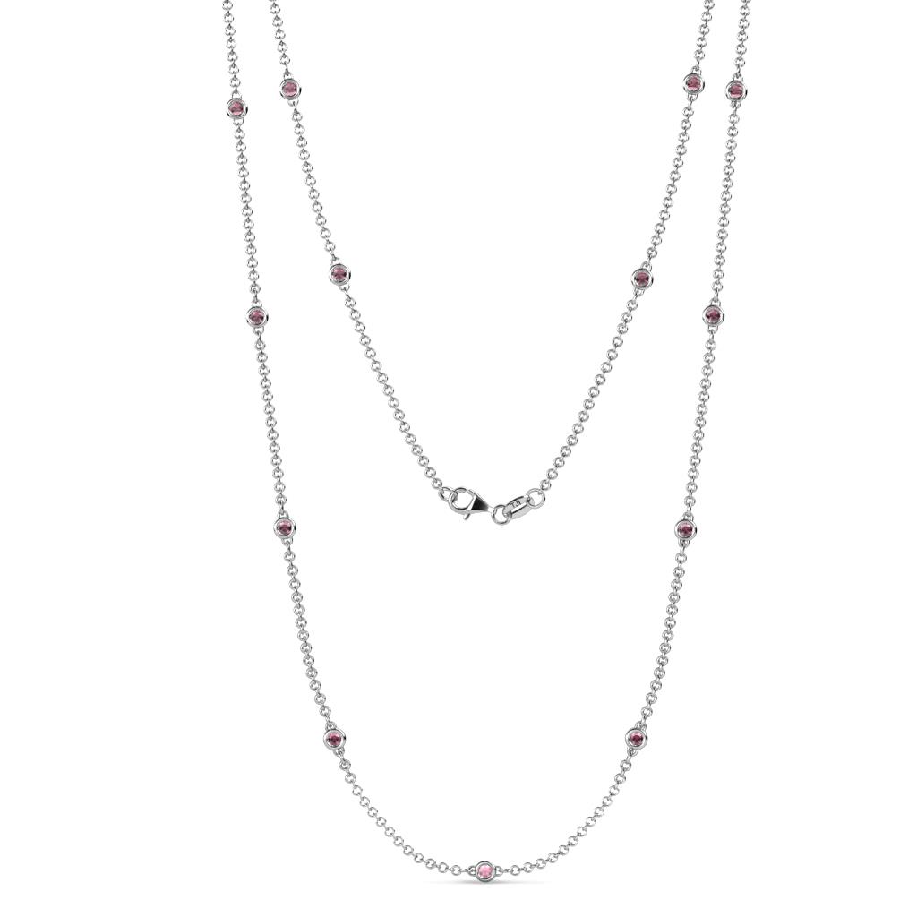Lien (13 Stn/2.3mm) Rhodolite Garnet on Cable Necklace 