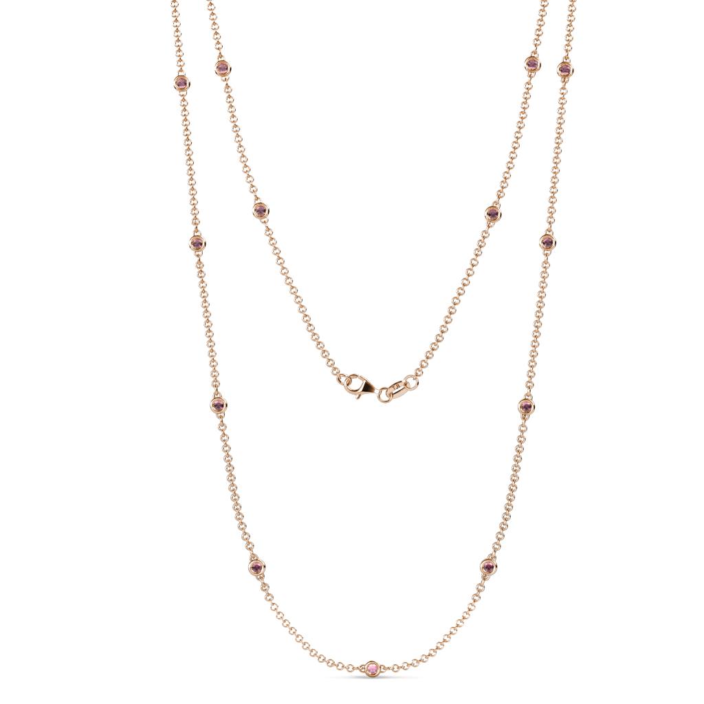 Lien (13 Stn/2.3mm) Rhodolite Garnet on Cable Necklace 