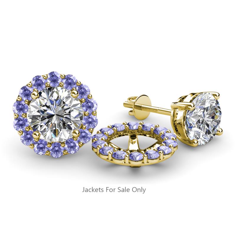 Serena 0.78 ctw (2.00 mm) Round Tanzanite Jackets Earrings 