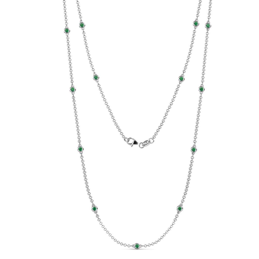 Lien (13 Stn/2.3mm) Emerald on Cable Necklace 