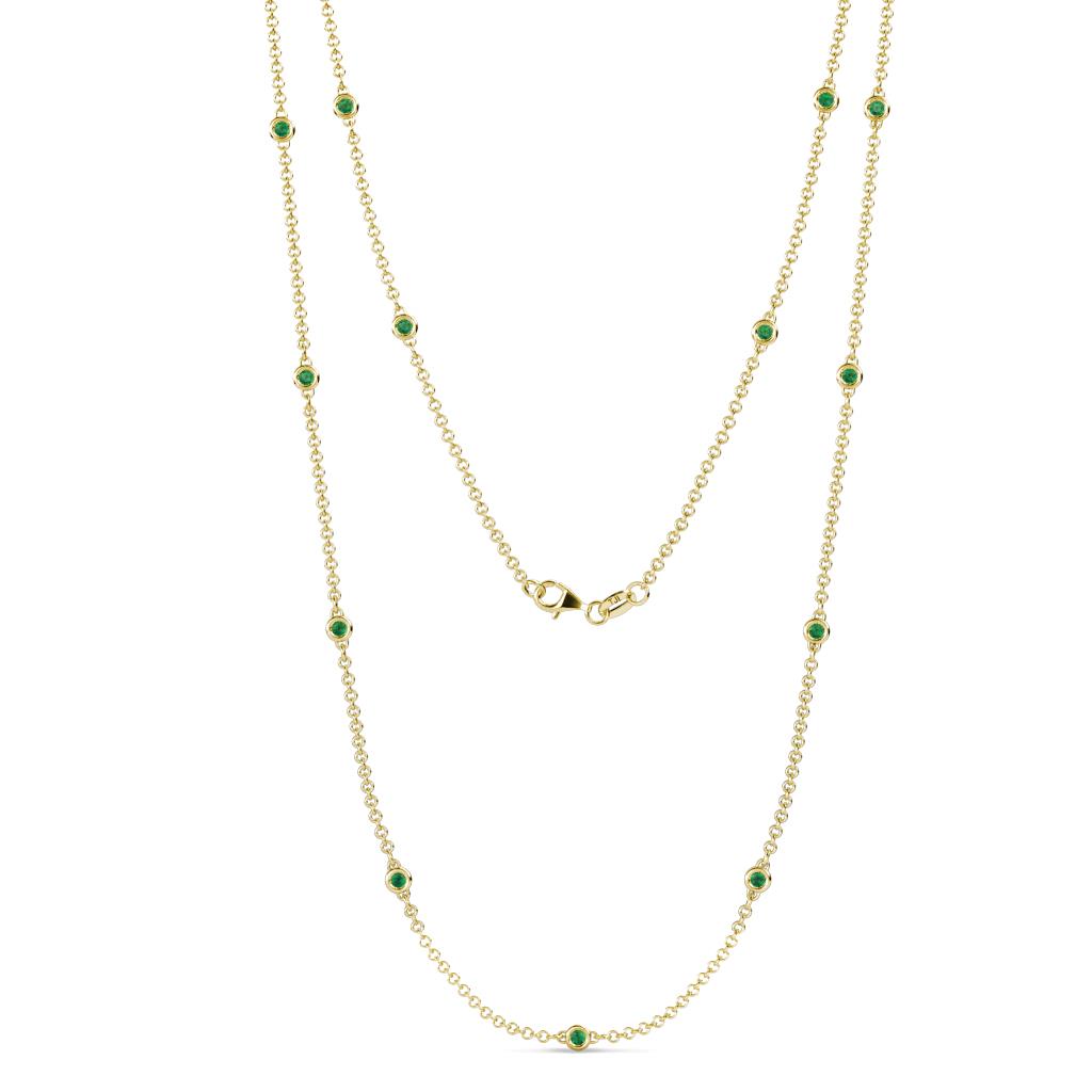Lien (13 Stn/2.3mm) Emerald on Cable Necklace 
