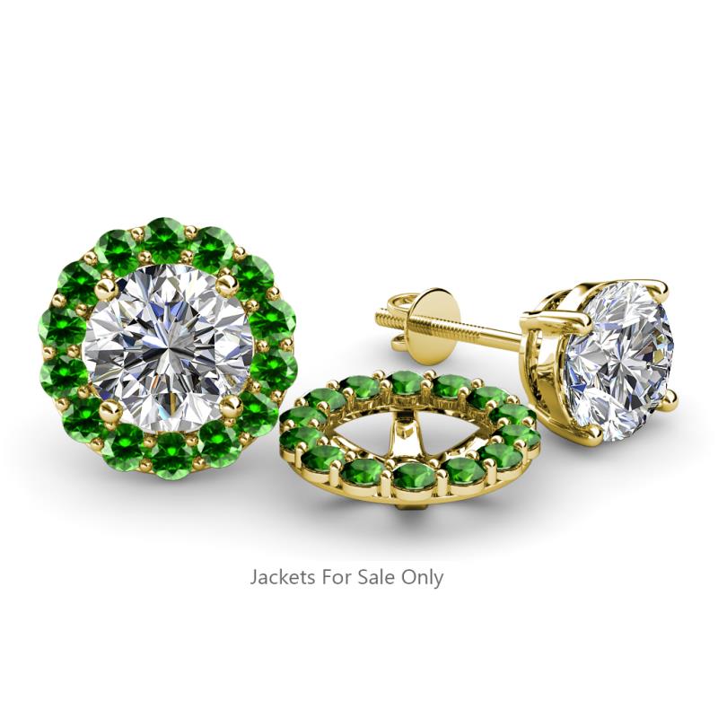 Serena 1.03 ctw (2.00 mm) Round Green Garnet Jackets Earrings 