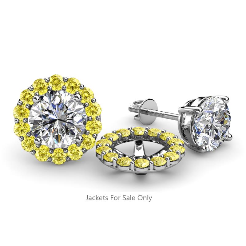 Serena 0.84 ctw (2.00 mm) Round Yellow Sapphire Jackets Earrings 