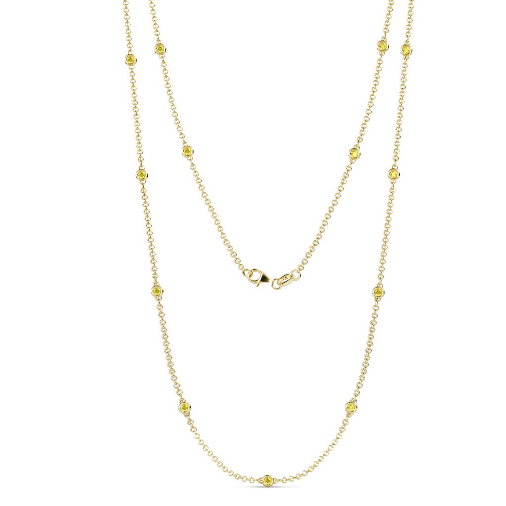 Lien (13 Stn/2.3mm) Yellow Sapphire on Cable Necklace 
