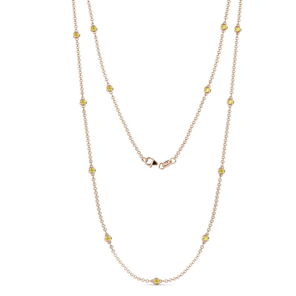 Lien (13 Stn/2.3mm) Yellow Sapphire on Cable Necklace 