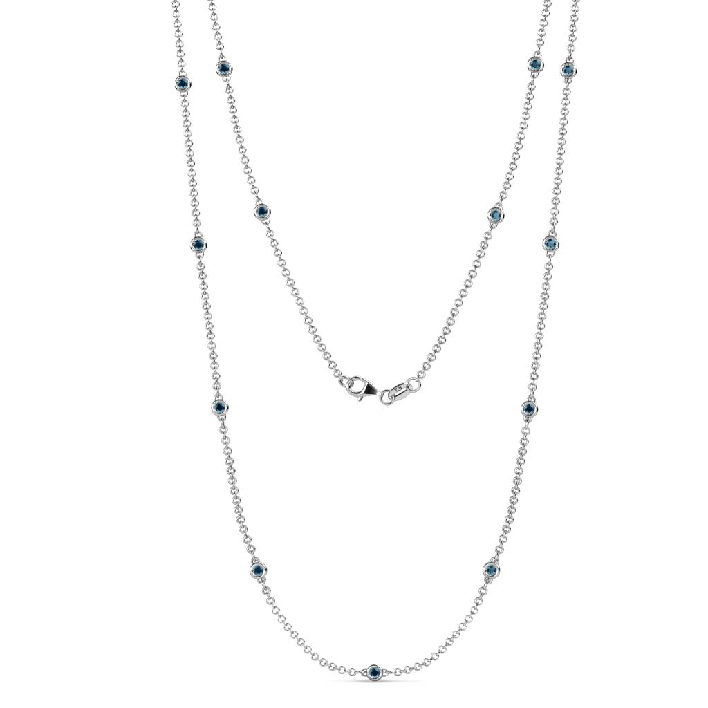 Lien (13 Stn/2.3mm) Blue Diamond on Cable Necklace 