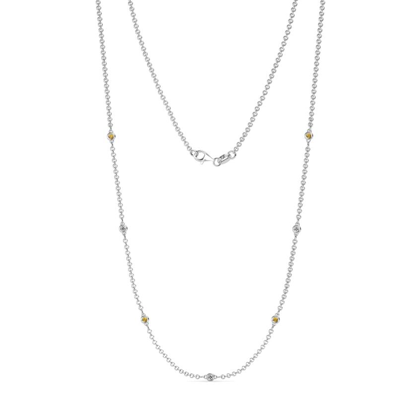 Salina (7 Stn/1.9mm) Citrine and Diamond on Cable Necklace 
