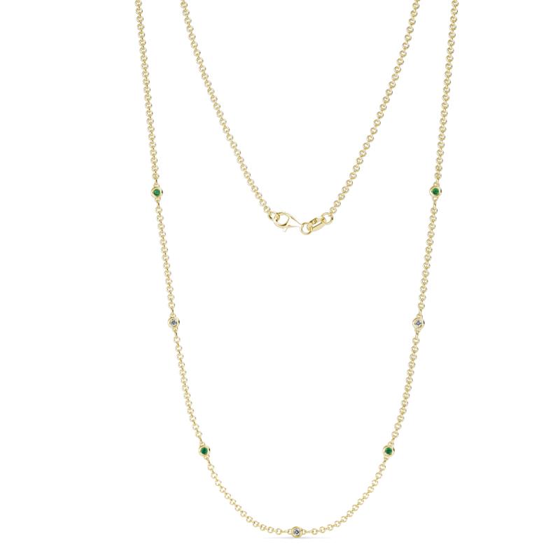 Salina (7 Stn/1.9mm) Emerald and Diamond on Cable Necklace 