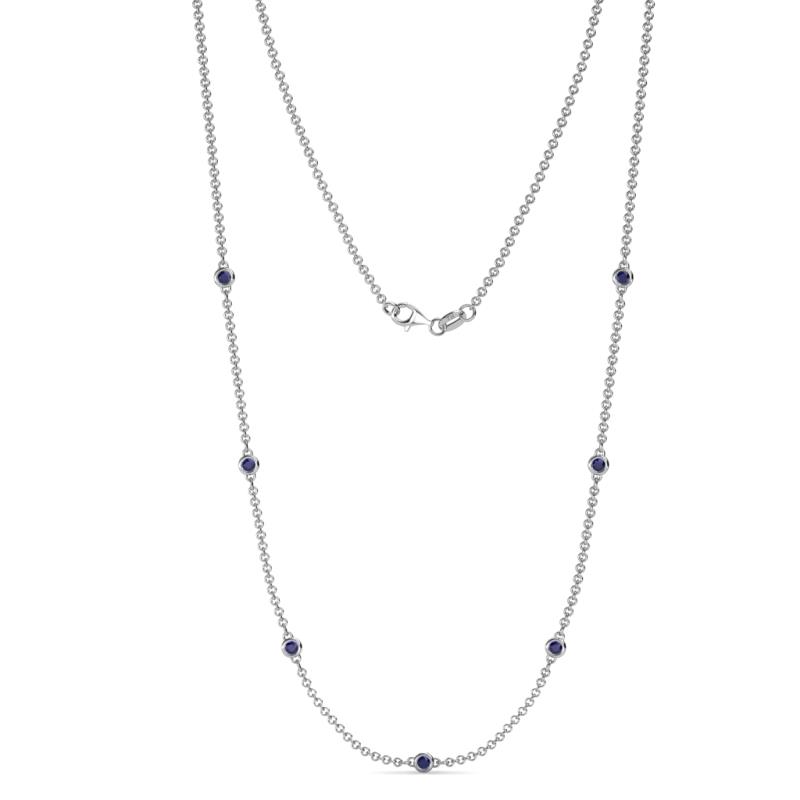 Salina (7 Stn/2.3mm) Blue Sapphire on Cable Necklace 