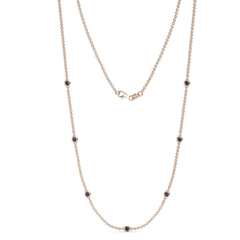 Salina (7 Stn/2.3mm) Blue Sapphire on Cable Necklace 