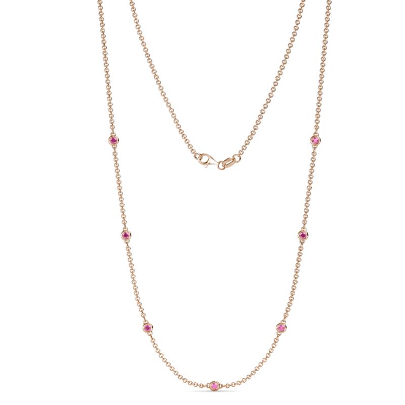Salina (7 Stn/2.3mm) Pink Sapphire on Cable Necklace 