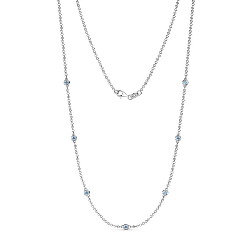 Salina (7 Stn/2.3mm) Aquamarine on Cable Necklace 