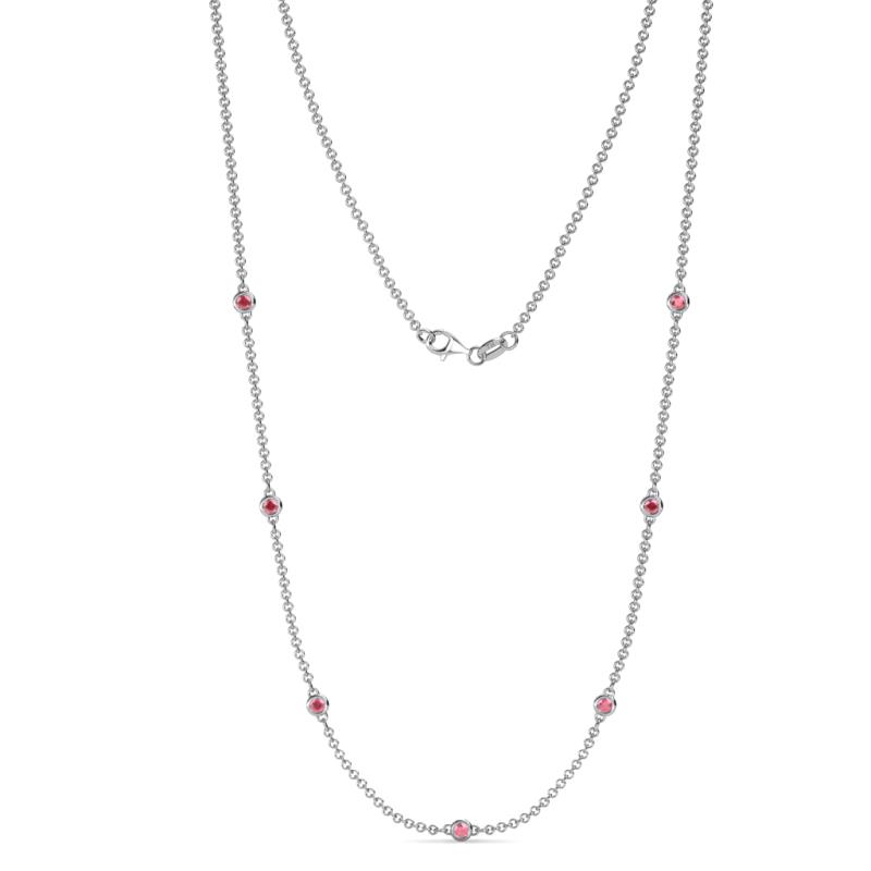 Salina (7 Stn/2.3mm) Pink Tourmaline on Cable Necklace 