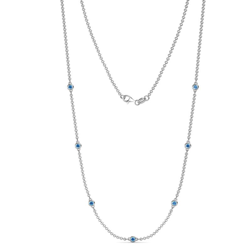 Salina (7 Stn/2.3mm) Blue Topaz on Cable Necklace 