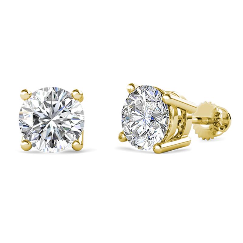 Alina GIA Certified Round Diamond 3.00 ctw (SI/GH) Four Prongs Solitaire Stud Earrings 