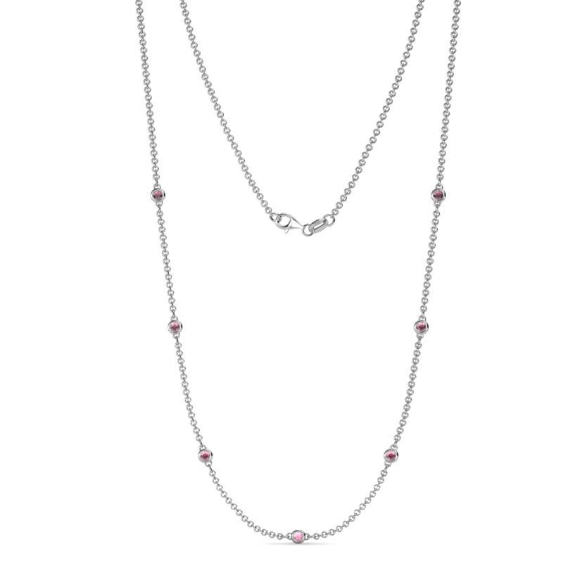 Salina (7 Stn/2.3mm) Rhodolite Garnet on Cable Necklace 