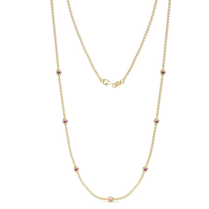 Salina (7 Stn/2.3mm) Rhodolite Garnet on Cable Necklace 