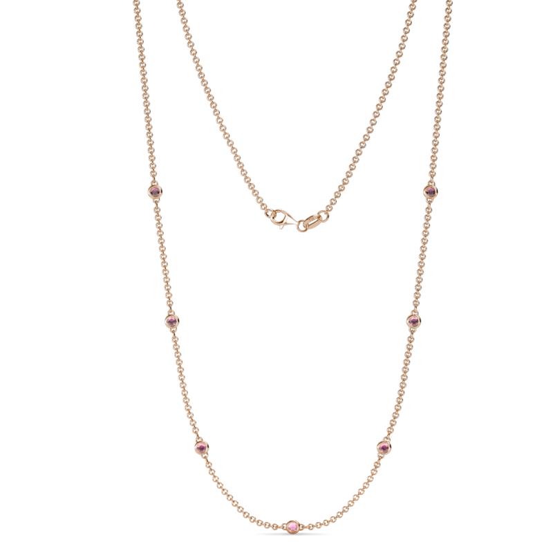 Salina (7 Stn/2.3mm) Rhodolite Garnet on Cable Necklace 