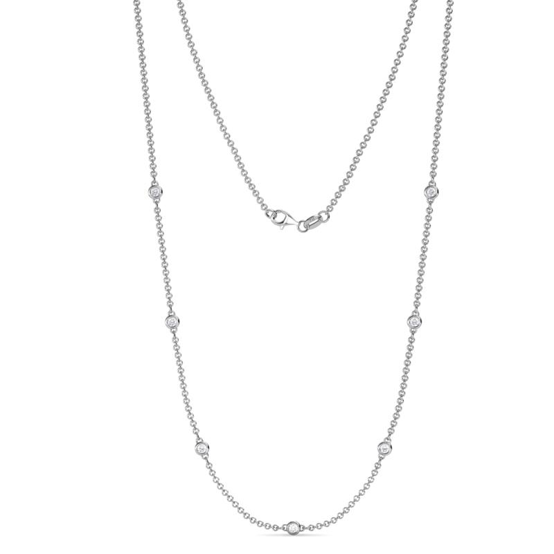 Salina (7 Stn/2.3mm) White Sapphire on Cable Necklace 