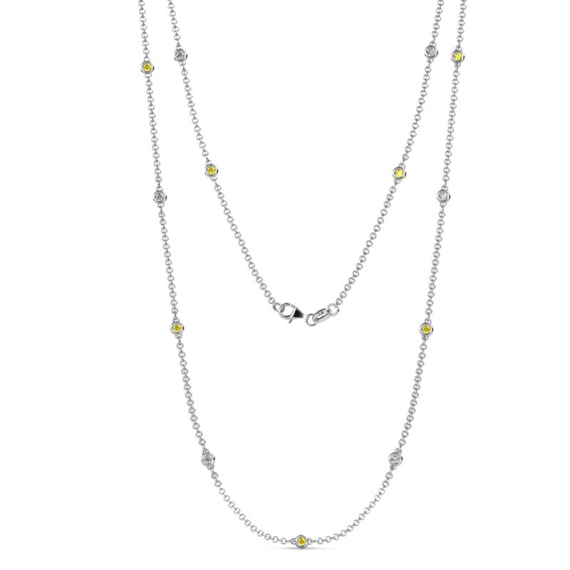 Lien (13 Stn/2.3mm) Yellow Sapphire and Diamond on Cable Necklace 