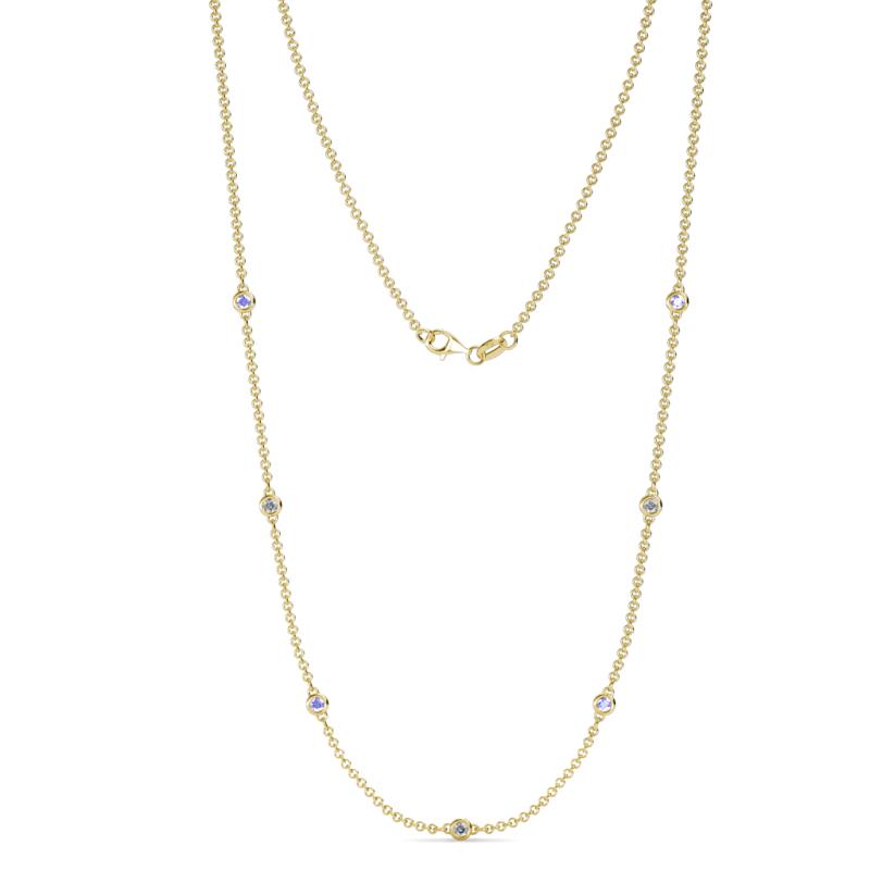 Salina (7 Stn/2.3mm) Tanzanite and Diamond on Cable Necklace 