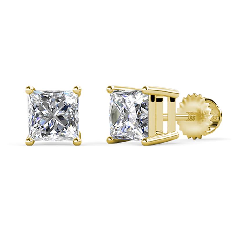 Alina IGI Certified Princess Cut Lab Grown Diamond  4.00 ctw Four Prongs Solitaire Stud Earrings 