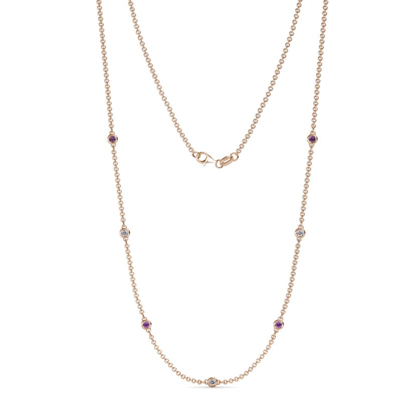 Salina (7 Stn/2.3mm) Amethyst and Diamond on Cable Necklace 