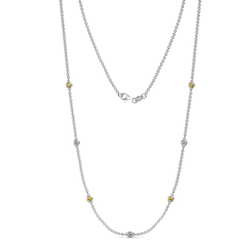 Salina (7 Stn/2.3mm) Citrine and Diamond on Cable Necklace 