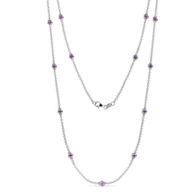 Lien (13 Stn/2.6mm) Amethyst on Cable Necklace 