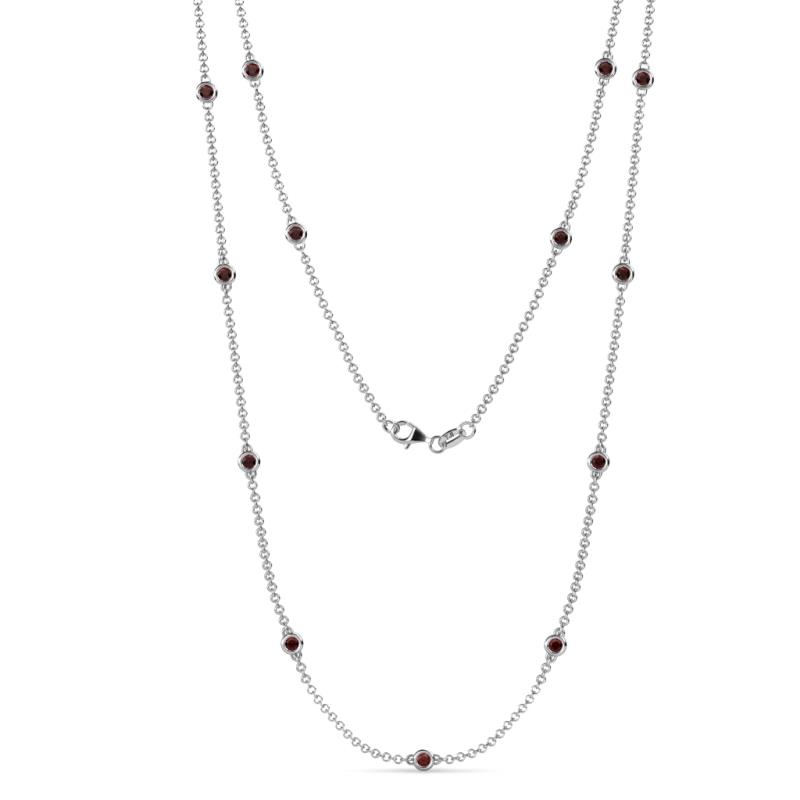 Lien (13 Stn/2.6mm) Red Garnet on Cable Necklace 