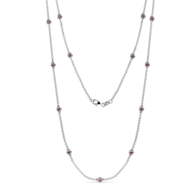 Lien (13 Stn/2.6mm) Rhodolite Garnet on Cable Necklace 