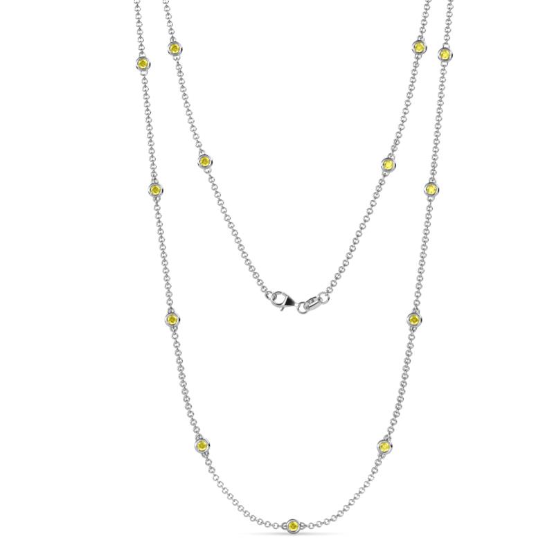 Lien (13 Stn/2.6mm) Yellow Sapphire on Cable Necklace 